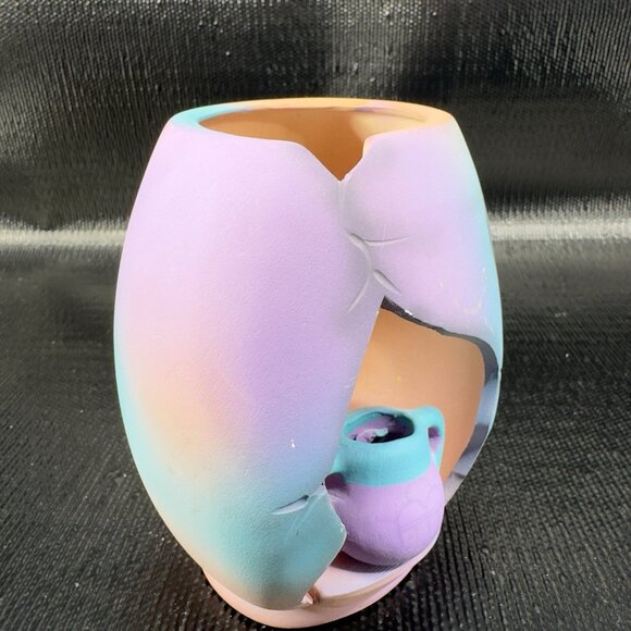 J Vincent Studios Art Pottery Southwest Cut Out Vase Vessel Decorative Signed - Picture 9 of 12